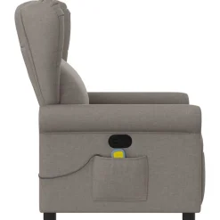 vidaXL Sillas-Sillón de masaje reclinable de tela gris