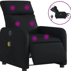 vidaXL Sillas-Sillón de masaje reclinable eléctrico cuero sintético