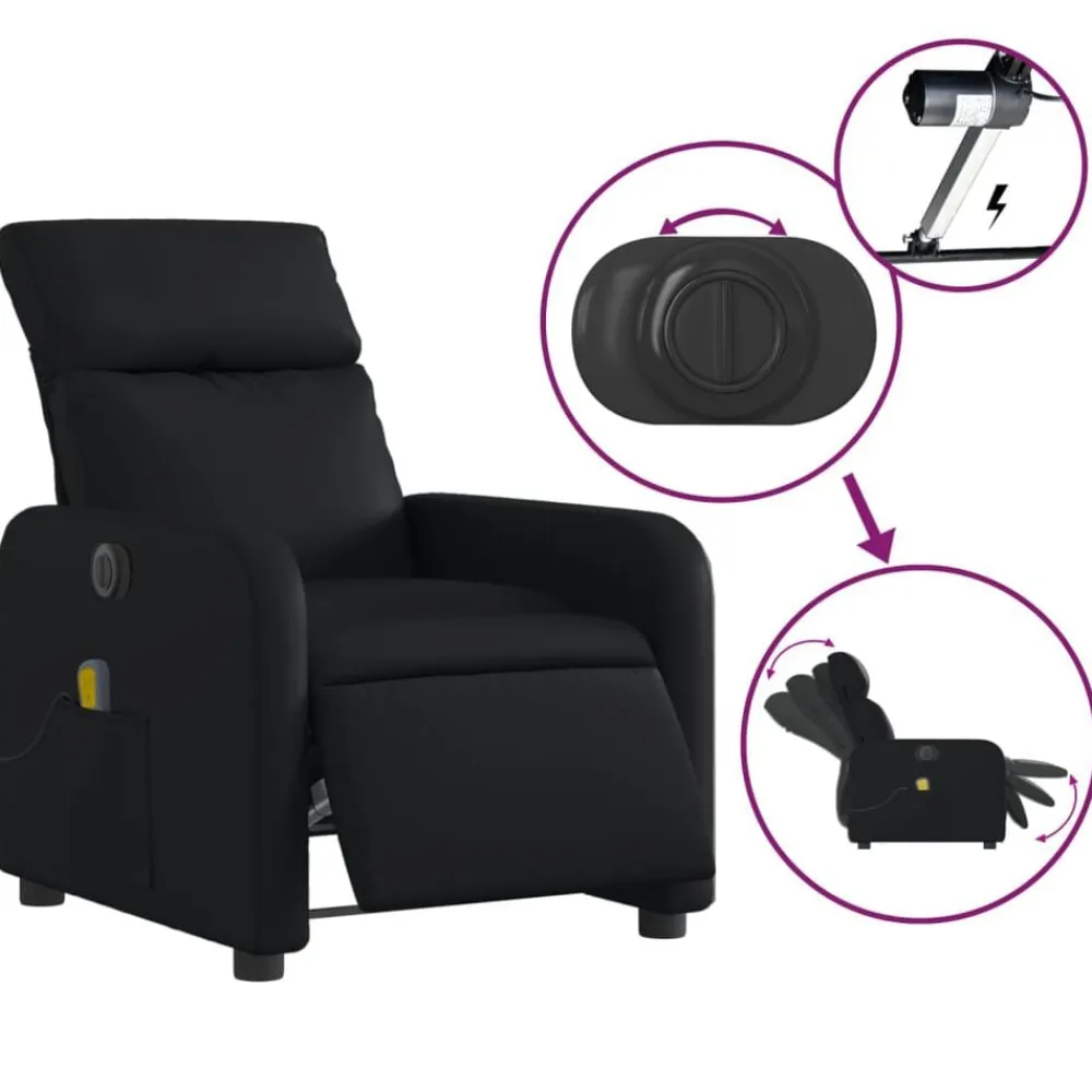 vidaXL Sillas-Sillón de masaje reclinable eléctrico cuero sintético