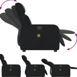 vidaXL Sillas-Sillón de masaje reclinable eléctrico cuero sintético