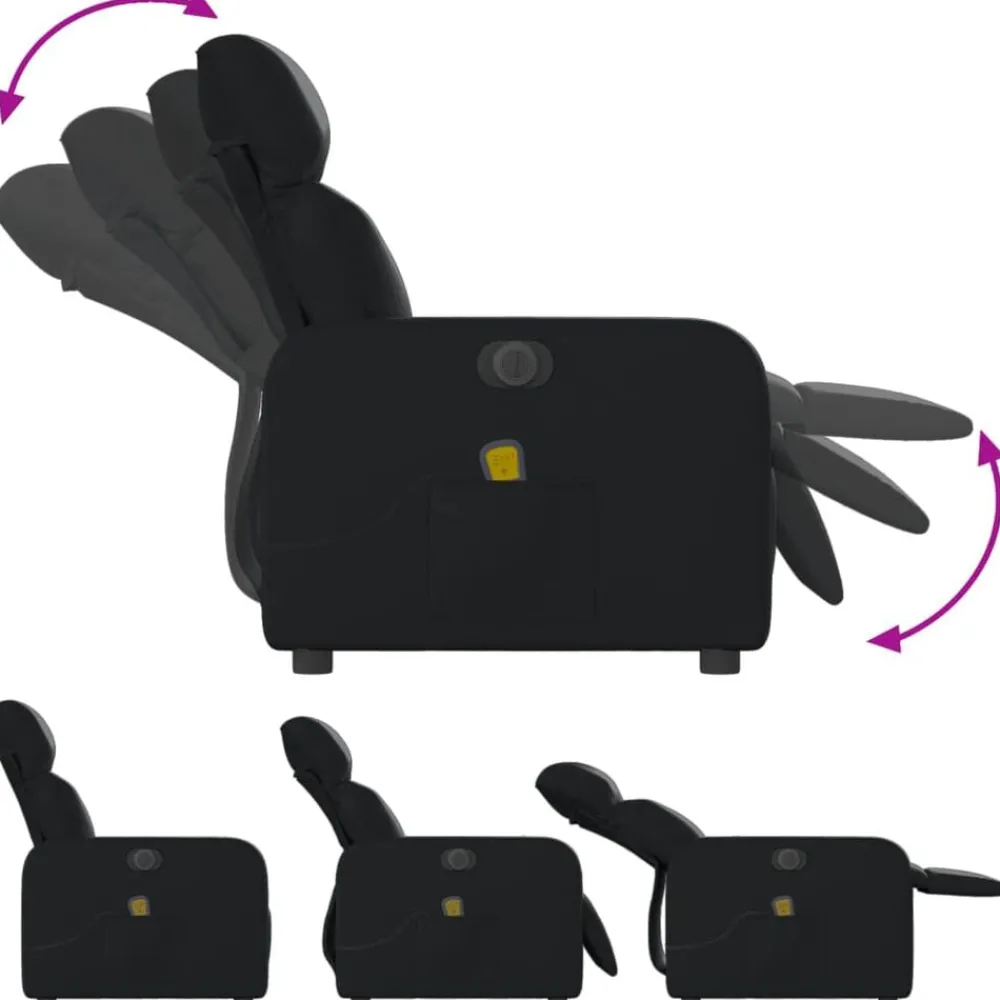 vidaXL Sillas-Sillón de masaje reclinable eléctrico cuero sintético