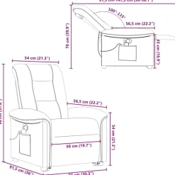 vidaXL Sillón de masaje reclinable de pie de tela Gris nube Outlet