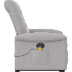 vidaXL Sillón de masaje reclinable de pie de tela Gris nube Outlet
