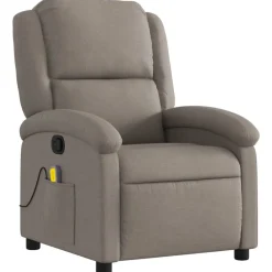 vidaXL Sillas-Sillón de masaje reclinable de tela gris