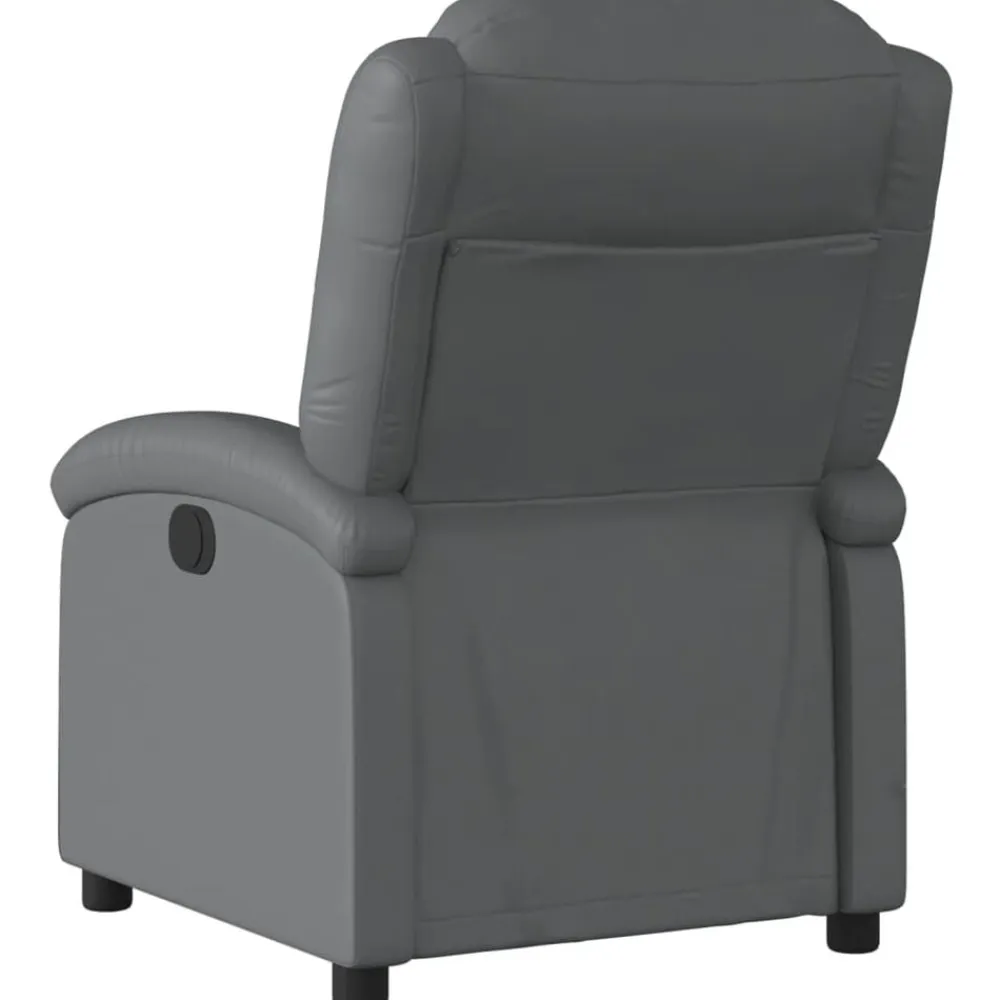vidaXL Sillón de masaje reclinable eléctrico cuero sintético Gris New