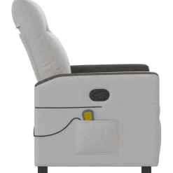 vidaXL Sillón de masaje reclinable de tela Gris nube New
