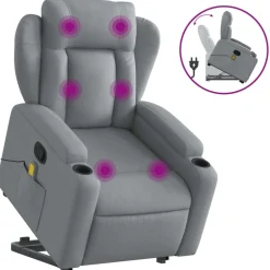 vidaXL Sillas-Sillón de masaje reclinable de pie de tela