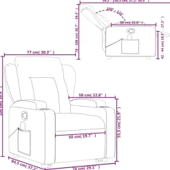 vidaXL Sillas-Sillón de masaje reclinable de pie de tela
