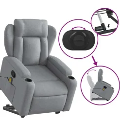 vidaXL Sillas-Sillón de masaje reclinable de pie de tela