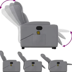 vidaXL Sillas-Sillón de masaje reclinable de pie de tela