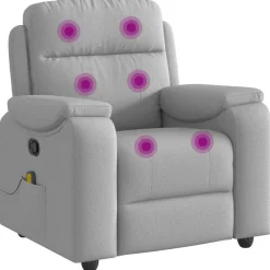 vidaXL Sillón de masaje reclinable de tela gris nube Best