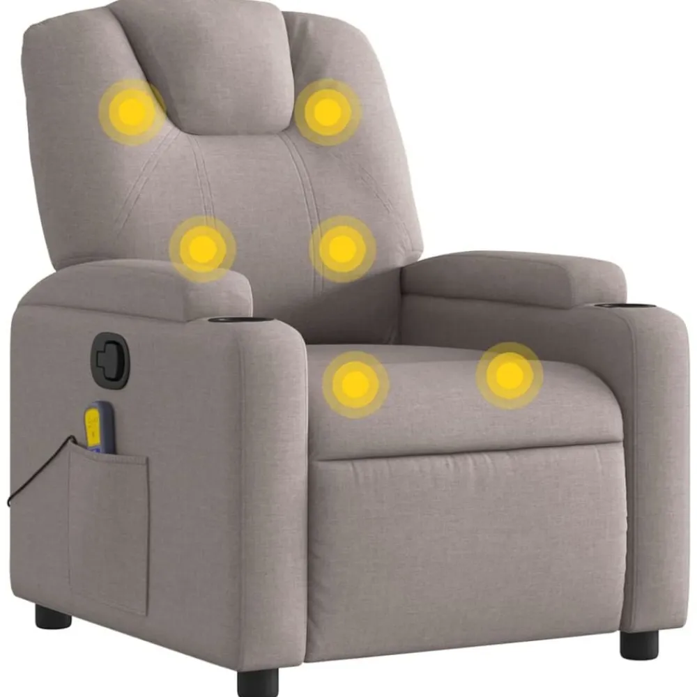 vidaXL Sillas-Sillón de masaje reclinable de tela gris