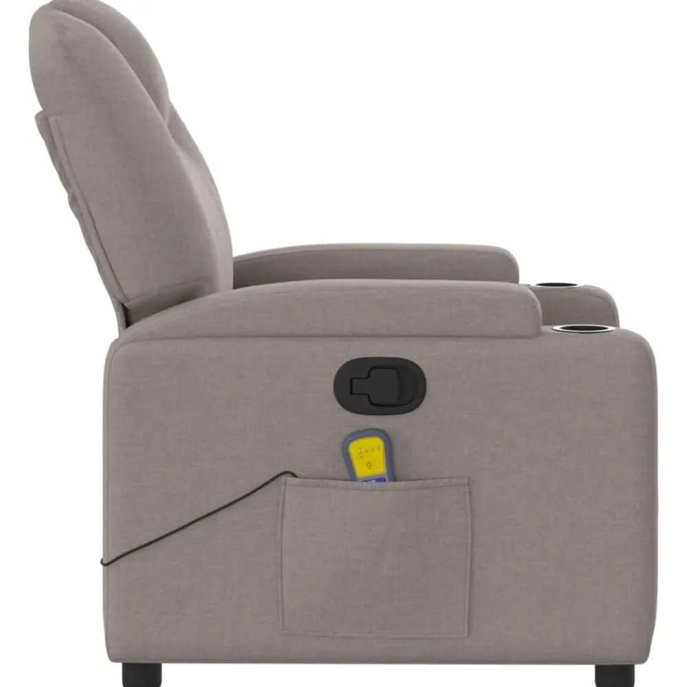 vidaXL Sillas-Sillón de masaje reclinable de tela gris