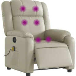 vidaXL Sillas-Sillón de masaje reclinable eléctrico cuero sintético