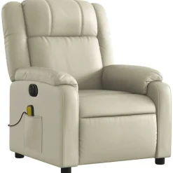 vidaXL Sillas-Sillón de masaje reclinable eléctrico cuero sintético