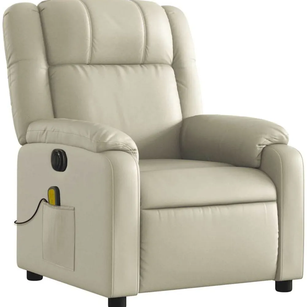 vidaXL Sillas-Sillón de masaje reclinable eléctrico cuero sintético