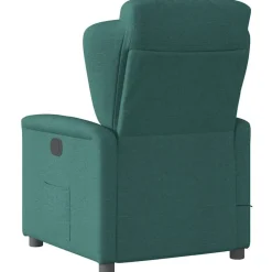 vidaXL Sillón de masaje reclinable de tela Verde oscuro Online