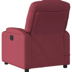 vidaXL Sillón de masaje reclinable de tela color vino tinto Rojo vino tinto
