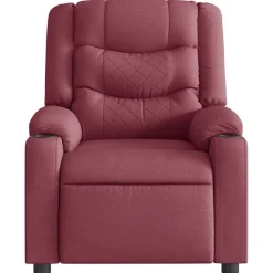 vidaXL Sillón de masaje reclinable eléctrico tela rojo tinto Rojo vino tinto Outlet