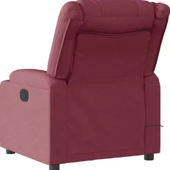 vidaXL Sillón de masaje reclinable eléctrico tela rojo tinto Rojo vino tinto Outlet