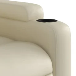 vidaXL Sillón de masaje reclinable eléctrico cuero sintético Crema Online