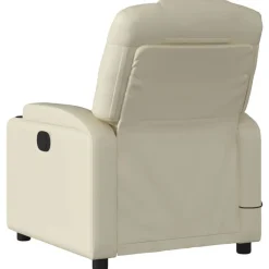vidaXL Sillón de masaje reclinable eléctrico cuero sintético Crema Online