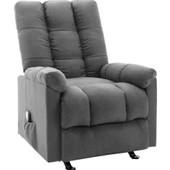 vidaXL Sillón de masaje reclinable de tela Gris claro Sale