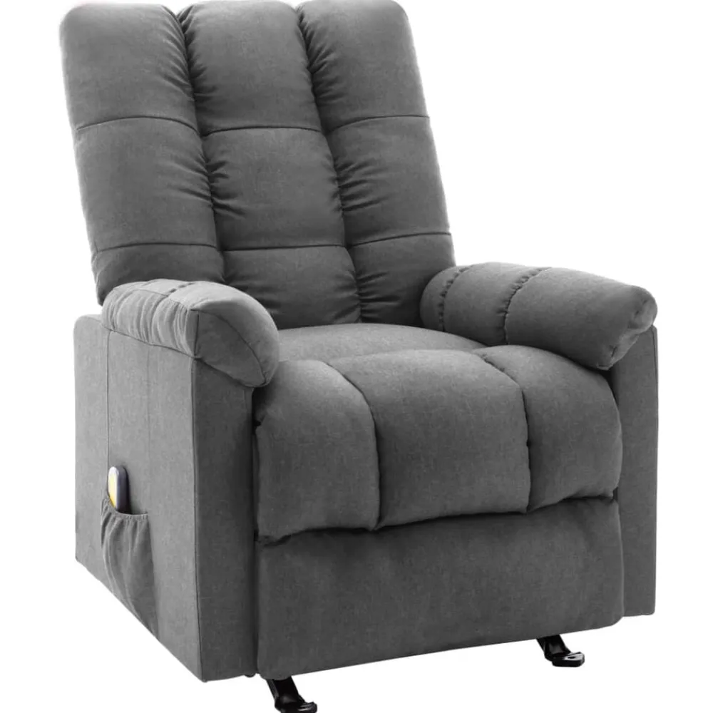 vidaXL Sillón de masaje reclinable de tela Gris claro Sale
