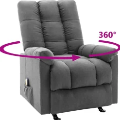 vidaXL Sillón de masaje reclinable de tela Gris claro Sale