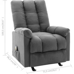 vidaXL Sillón de masaje reclinable de tela Gris claro Sale