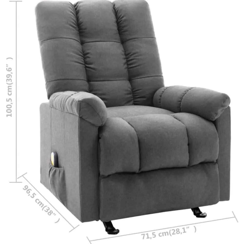 vidaXL Sillón de masaje reclinable de tela Gris claro Sale