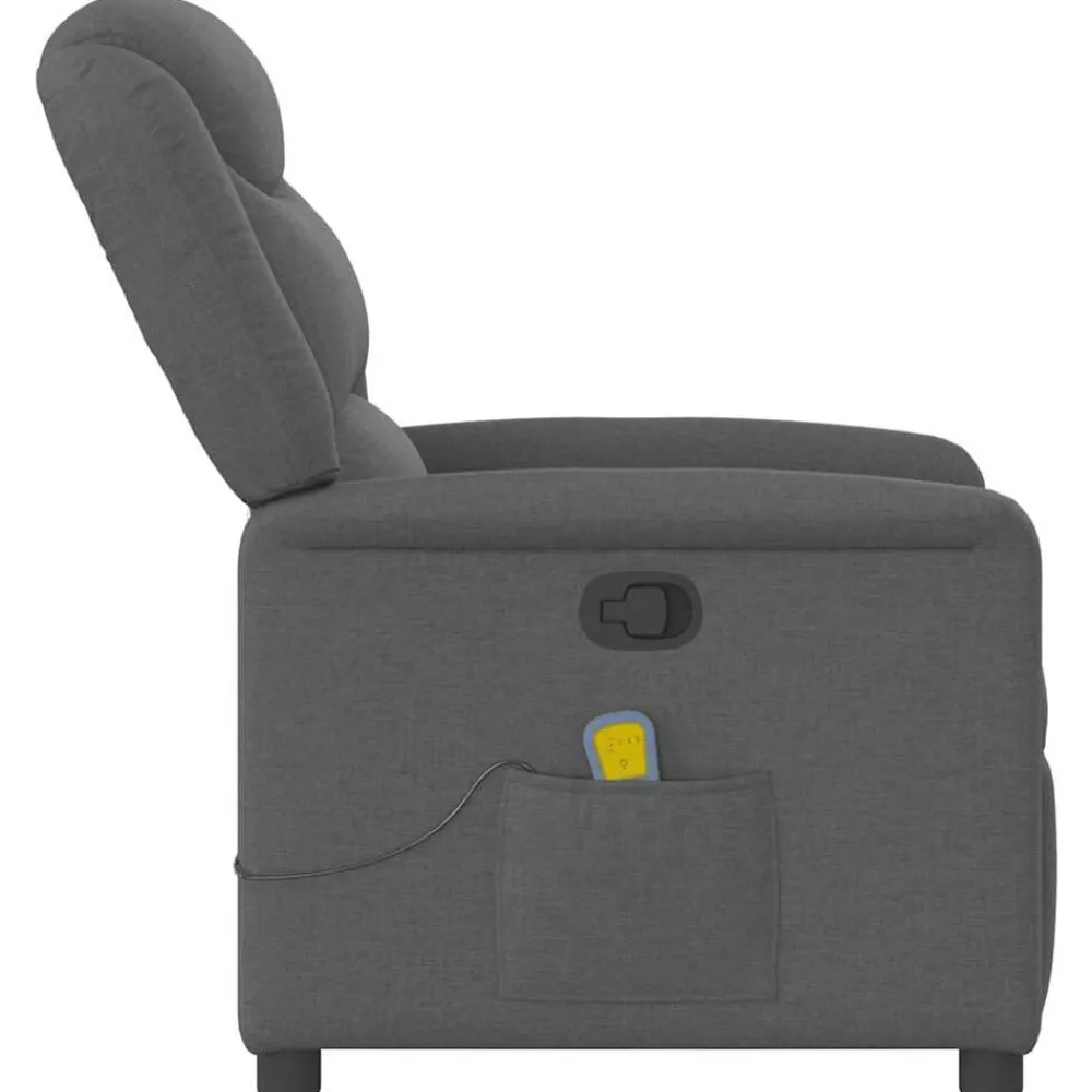 vidaXL Sillas-Sillón de masaje reclinable de tela