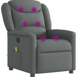 vidaXL Sillas-Sillón de masaje reclinable de tela