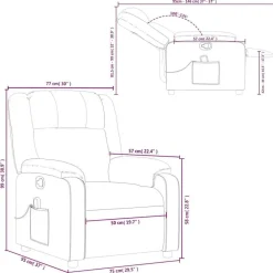 vidaXL Sillón de masaje reclinable de tela marrón oscuro Marr&oacute;n oscuro New