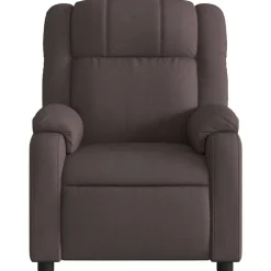 vidaXL Sillón de masaje reclinable de tela marrón oscuro Marr&oacute;n oscuro New