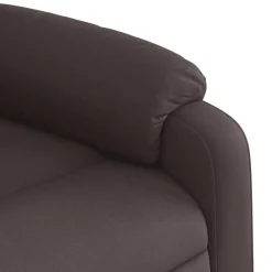 vidaXL Sillón de masaje reclinable de tela marrón oscuro Marr&oacute;n oscuro New