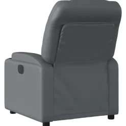 vidaXL Sillón de masaje reclinable eléctrico cuero sintético Gris