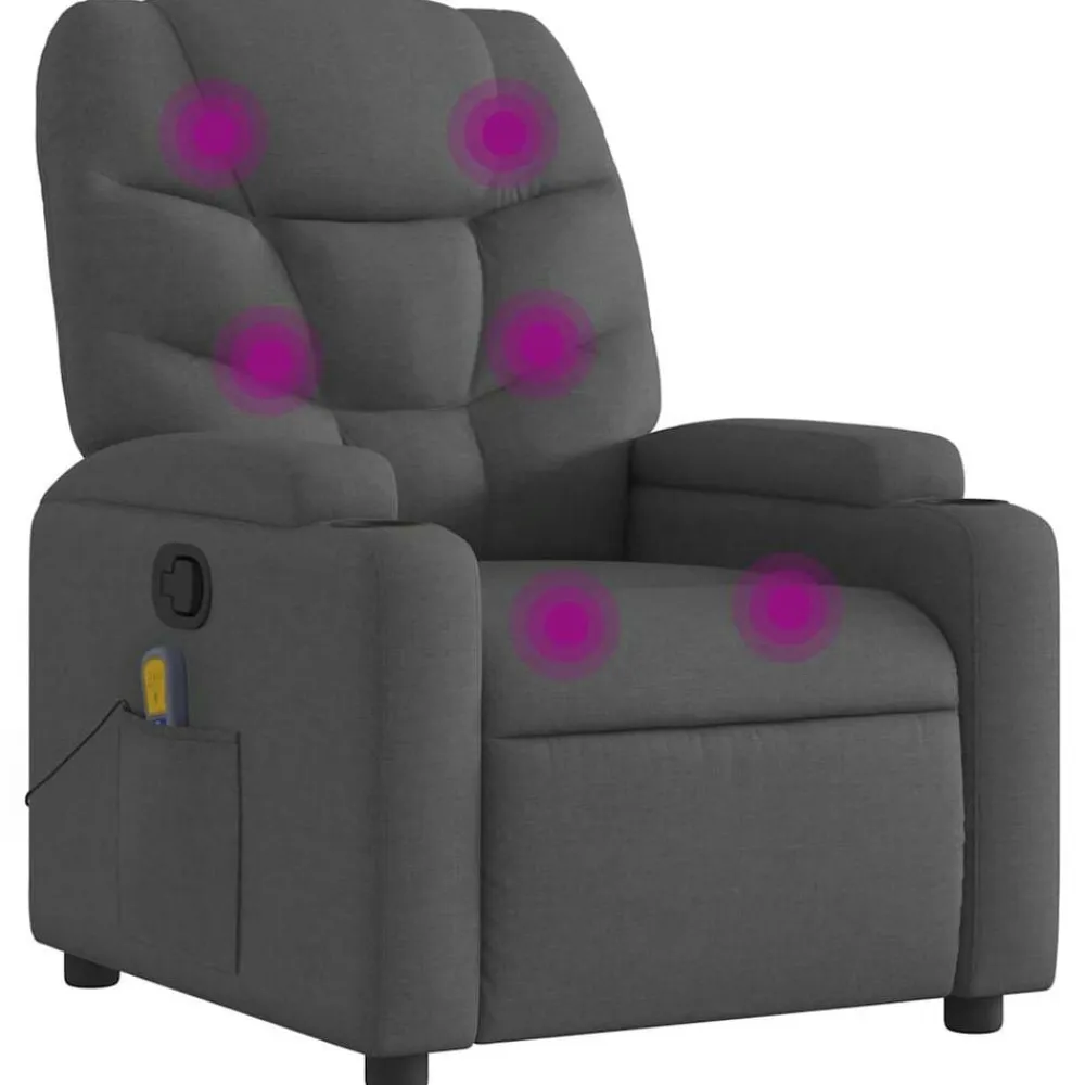 vidaXL Sillas-Sillón de masaje reclinable de tela