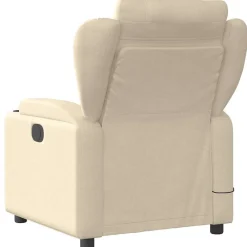 vidaXL Sillón de masaje reclinable de tela Crema Clearance