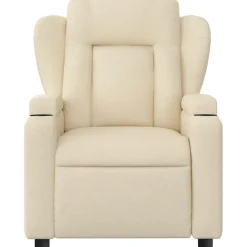 vidaXL Sillón de masaje reclinable de tela Crema Clearance