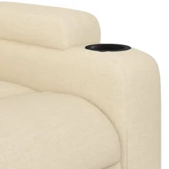 vidaXL Sillón de masaje reclinable de tela Crema Clearance