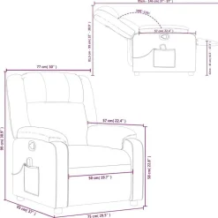 vidaXL Sillas-Sillón de masaje reclinable de tela