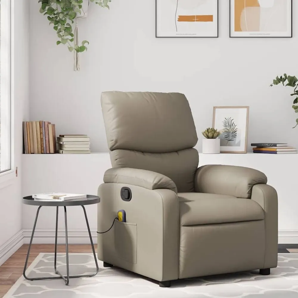 vidaXL Sillas-Sillón de masaje reclinable cuero sintético color