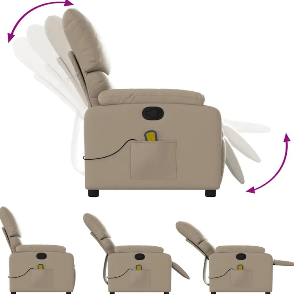 vidaXL Sillas-Sillón de masaje reclinable cuero sintético color