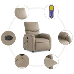 vidaXL Sillas-Sillón de masaje reclinable cuero sintético color