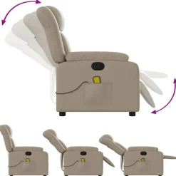 vidaXL Sillón de masaje reclinable cuero sintético color Capuchino Hot