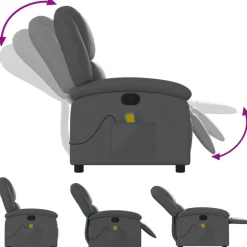 vidaXL Sillas-Sillón de masaje reclinable cuero sintético