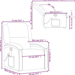 vidaXL Sillón de masaje reclinable cuero sintético rojo tinto Rojo vino tinto New