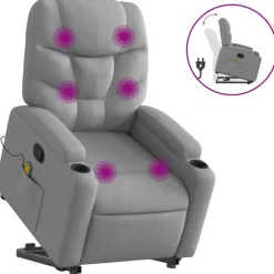 vidaXL Sillas-Sillón de masaje reclinable de pie de tela