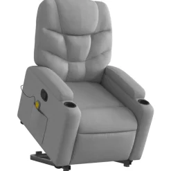 vidaXL Sillas-Sillón de masaje reclinable de pie de tela